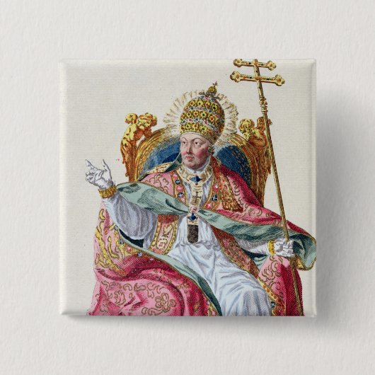 Papst Pius VI (1717-99) von 'Receuil DES Estampes, Button (Vorderseite)