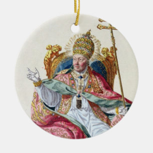 Papst Pius VI (1717-99) von 'Receuil DES Estampes, Keramikornament