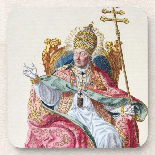 Papst Pius VI (1717-99) von 'Receuil DES Estampes, Untersetzer (Vorderseite)