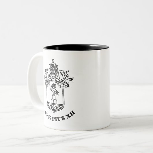 Papst Pius XII Waffen 01 Zweifarbige Tasse (Vorderseite Links)