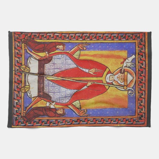 Papst Saint Gregory I. Dialoge Geschirrtuch (Horizontal)