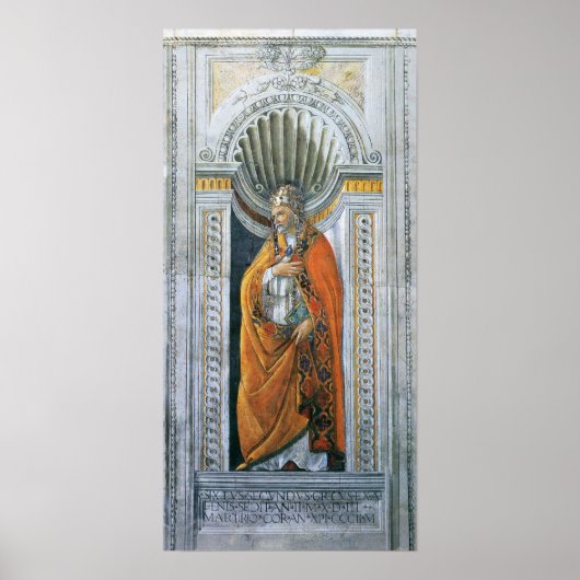 Papst Saint Sixtus II von Sandro Botticelli Poster (Vorne)