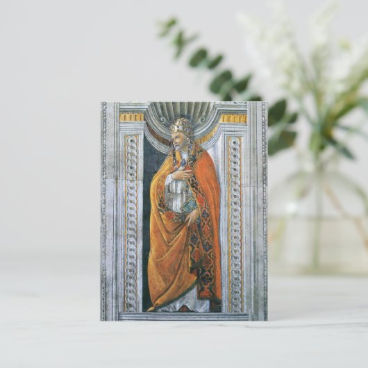 Papst Saint Sixtus II von Sandro Botticelli Postkarte (Stehend Vorderseite)