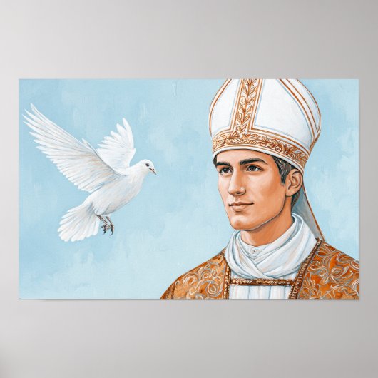 Papst Sankt Fabian: Das Zeichen der Taube Poster (Vorne)