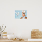 Papst Sankt Fabian: Das Zeichen der Taube Poster (Küche)