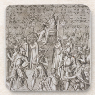 Papst Sixtus V (1521-90) wird zur Zeremonie Untersetzer