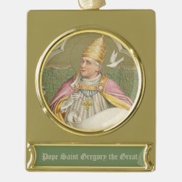 Papst St. Gregory der Große (M 067) Banner-Ornament Gold