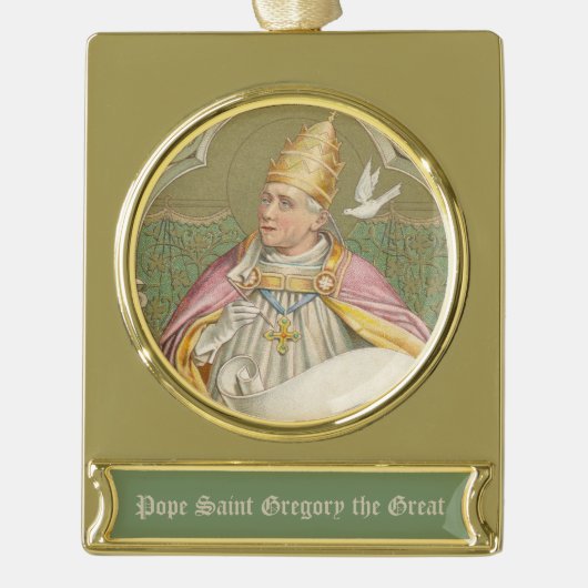 Papst St. Gregory der Große (M 067) Banner-Ornament Gold (Vorderseite)