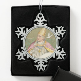 Papst St. Gregory der Große (M 067) Schneeflocken Zinn-Ornament
