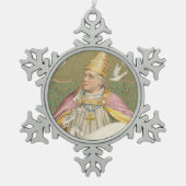 Papst St. Gregory der Große (M 067) Schneeflocken Zinn-Ornament (Vorderseite)
