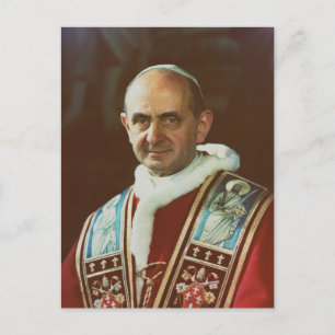 Papst St. Paul VI. Gedenkhistorische päpstliche Mü Postkarte