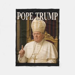 Papst Trump Funny Präsident Trump erklärt sich sel Fleecedecke