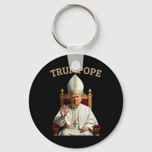 Papst Trump Funny Präsident Trump erklärt sich sel Schlüsselanhänger
