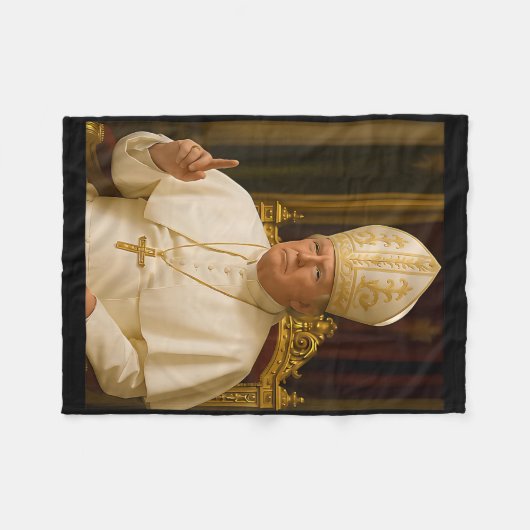 Papst Trump Funny Trump Vatican Christlich Retro C Fleecedecke (Vorderseite (Horizontal))