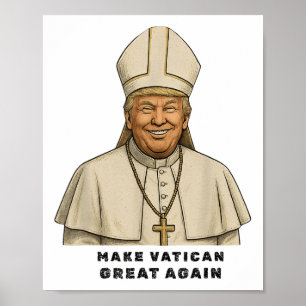 Papst Trump Funny Trump Vatican Christlich Retro C Poster
