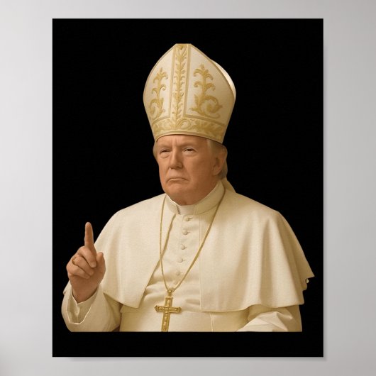 Papst Trump Funny Trump Vatican Christlich Retro C Poster (Vorne)