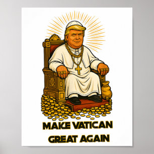 Papst Trump Funny Trump Vatican Christlich Retro C Poster