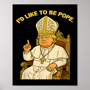 Papst Trump Funny Trump Vatican Christlich Retro C Poster