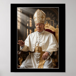 Papst Trump Funny Trump Vatican Christlich Retro C Poster