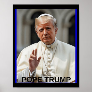 Papst Trump Funny Trump Vatican Christlich Retro C Poster