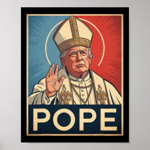 Papst Trump Funny Trump Vatican Christlich Retro C Poster