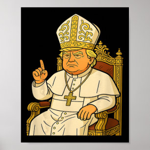 Papst Trump Funny Trump Vatican Christlich Retro C Poster