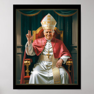 Papst Trump Funny Trump Vatican Christlich Retro C Poster