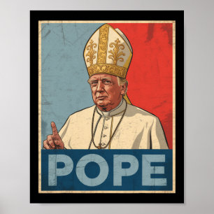 Papst Trump Funny Trump Vatican Christlich Retro C Poster
