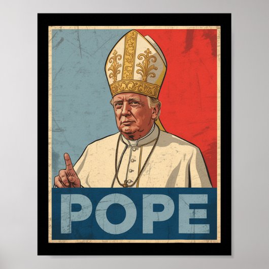 Papst Trump Funny Trump Vatican Christlich Retro C Poster (Vorne)