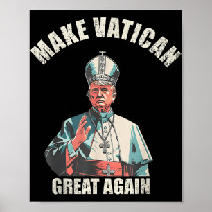 Papst Trump Funny Trump Vatican Christlich Retro C Poster