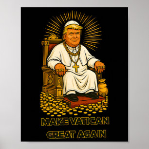 Papst Trump Funny Trump Vatican Christlich Retro C Poster