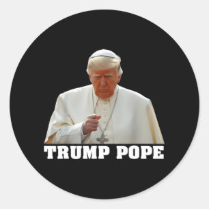 Papst Trump Funny Trump Vatican Christlich Retro C Runder Aufkleber