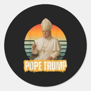 Papst Trump Funny Trump Vatican Christlich Retro C Runder Aufkleber