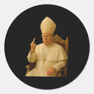 Papst Trump Funny Trump Vatican Christlich Retro C Runder Aufkleber