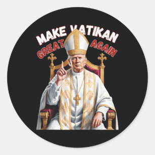 Papst Trump Funny Trump Vatican Christlich Retro C Runder Aufkleber