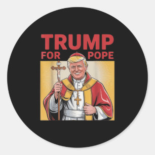 Papst Trump Funny Trump Vatican Christlich Retro C Runder Aufkleber