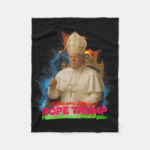 Papst Trump Lustig Trump Vatikan Christlich Retro Fleecedecke