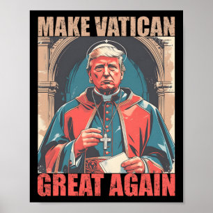 Papst Trump Lustiger Trump Vatikan Christlich Retr Poster