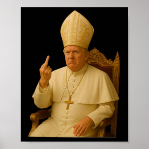 Papst Trump Lustiger Trump Vatikan Christlich Retr Poster
