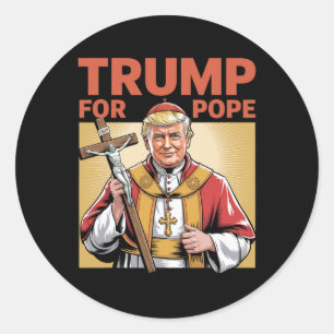 Papst Trump Lustiger Trump Vatikan Christlich Retr Runder Aufkleber