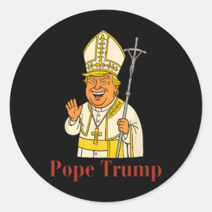 Papst Trump Lustiger Trump Vatikan Christlich Retr Runder Aufkleber