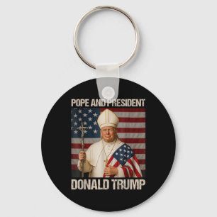 Papst und Präsident Donald Trump Schlüsselanhänger