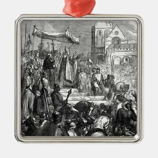 Papst Urban II den ersten Kreuzzug predigend Silbernes Ornament (Vorne)