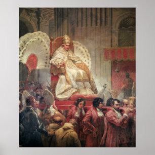 Papst VIII. Petrus am Sedia Gestatoria Poster