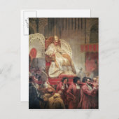 Papst VIII. Petrus am Sedia Gestatoria Postkarte (Vorne/Hinten)