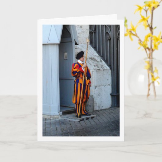 Päpstliche Schweizergarde an der Sentry Box Karte (Gelbe Blume)