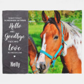 Päpstpferd-Memorial Keepake-Pferd-Foto Fleecedecke (Vorderseite (Horizontal))