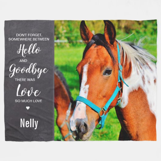 Päpstpferd-Memorial Keepake-Pferd-Foto Fleecedecke (Vorderseite (Horizontal))