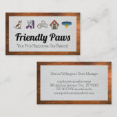 Päpterpflege-Symbole | Leder und Holz Visitenkarte (Vorne/Hinten)