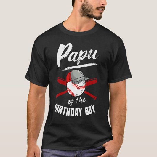 Papu Of The Birthday Boy Baseball Bday Party Celeb T-Shirt (Vorderseite)